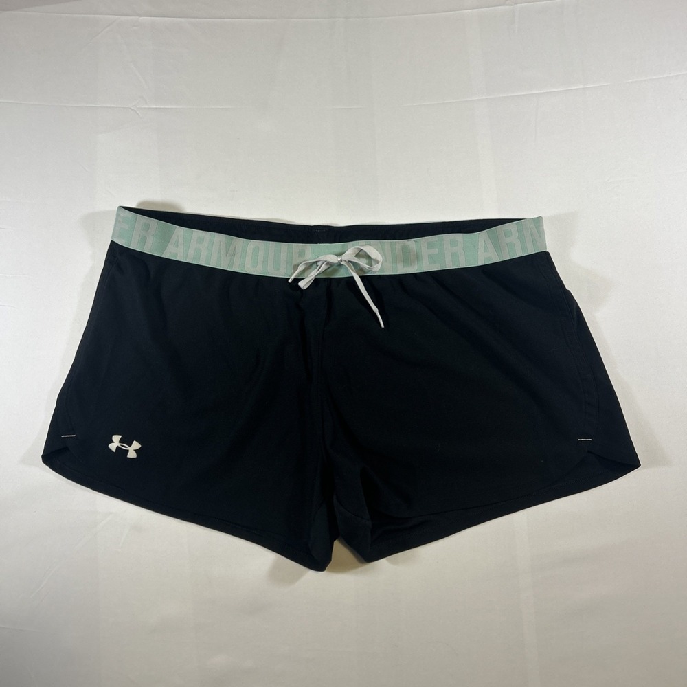 Under Armour Shorts Womens Size Xtralrg Black Heat Gear Waistband Running Shorts